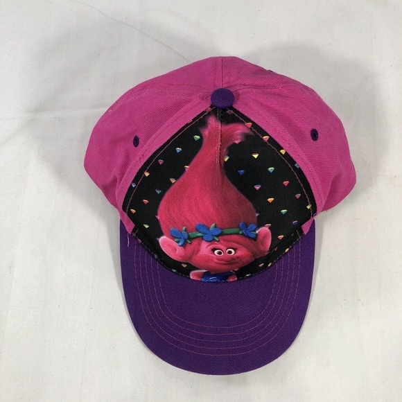 Dreamworks Trolls Baseball Hat Girls Pink Purple Adjustable Snapback Cap OSFM - Picture 6 of 13